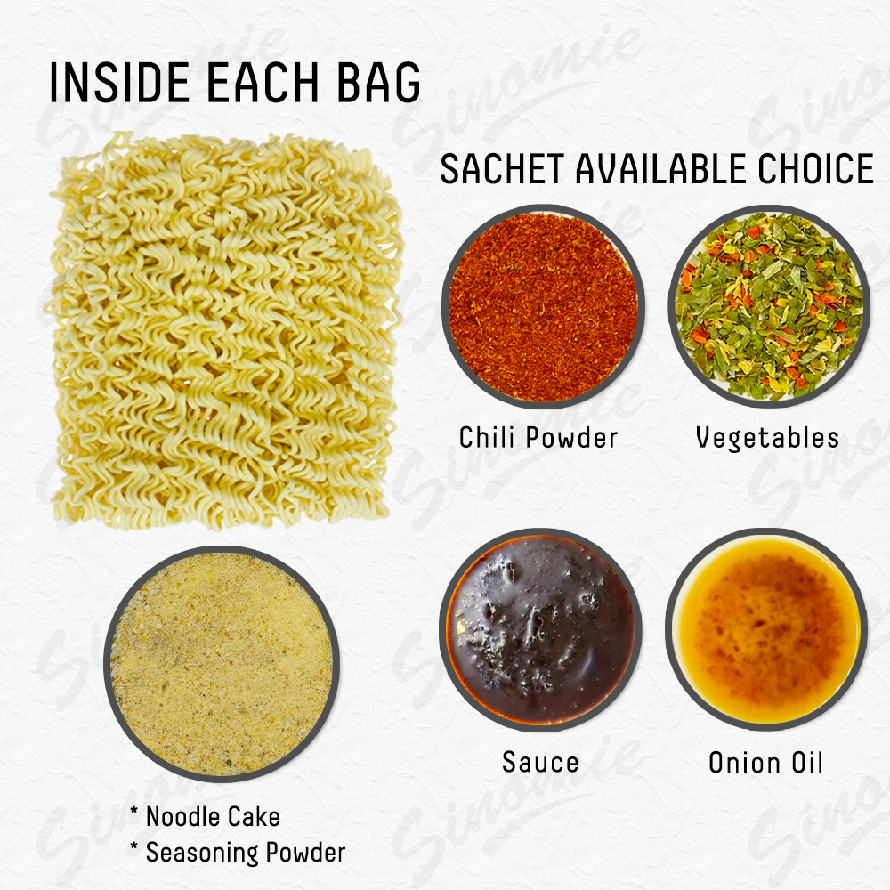 [SINOMIE] Wholesale Chinese Bag &amp; 5PCS Package Oem Health All Flavor Instant Noodles
