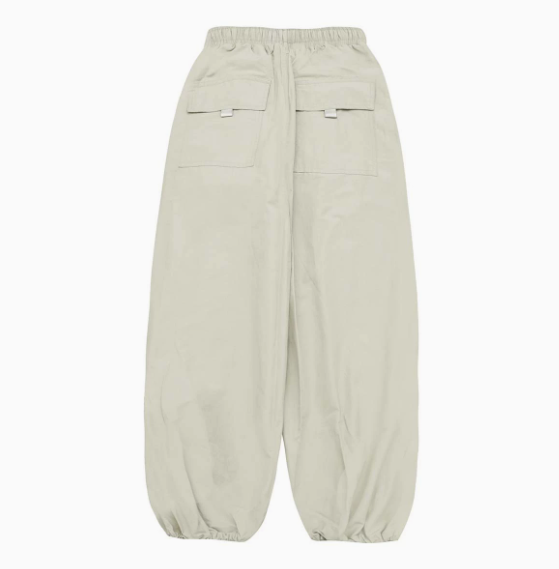100% Cotton Mens Cargo Pants Japanese-Style Loose Fit Wide-Leg Straight Casual Mid Drawstring Closure Eco-Friendly Trousers