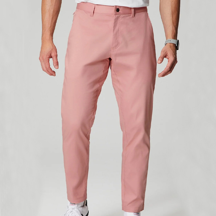 ZM-1399 High Waist Classic Fit Chino Pants Men Cotton Trousers Wrinkle Resistant Breathable Pants for Golf