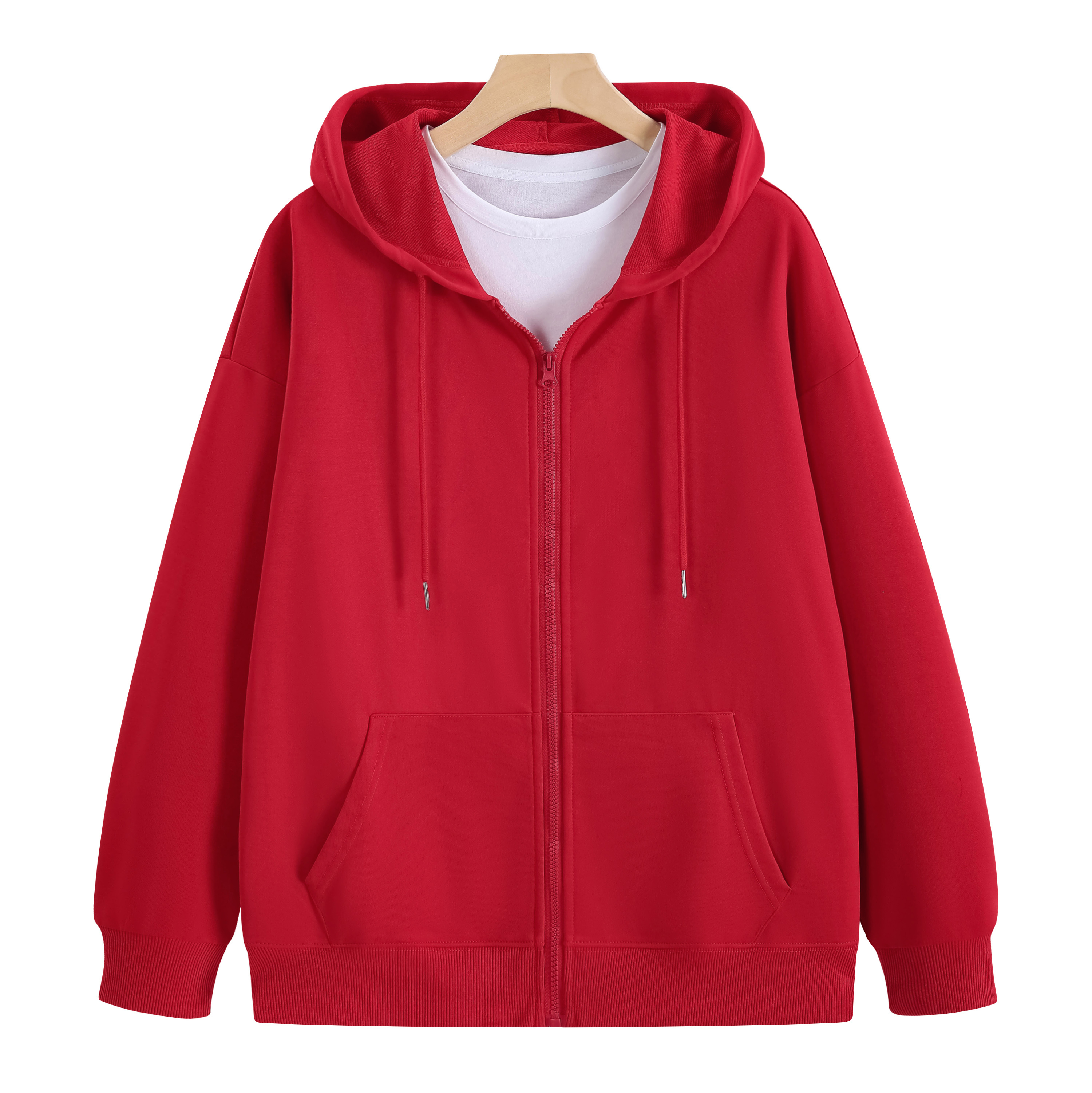 Fashion Outdoor Custom Printing Hoodie French Terry Oversized Silk Screen Printing Zipper Up Hoodies