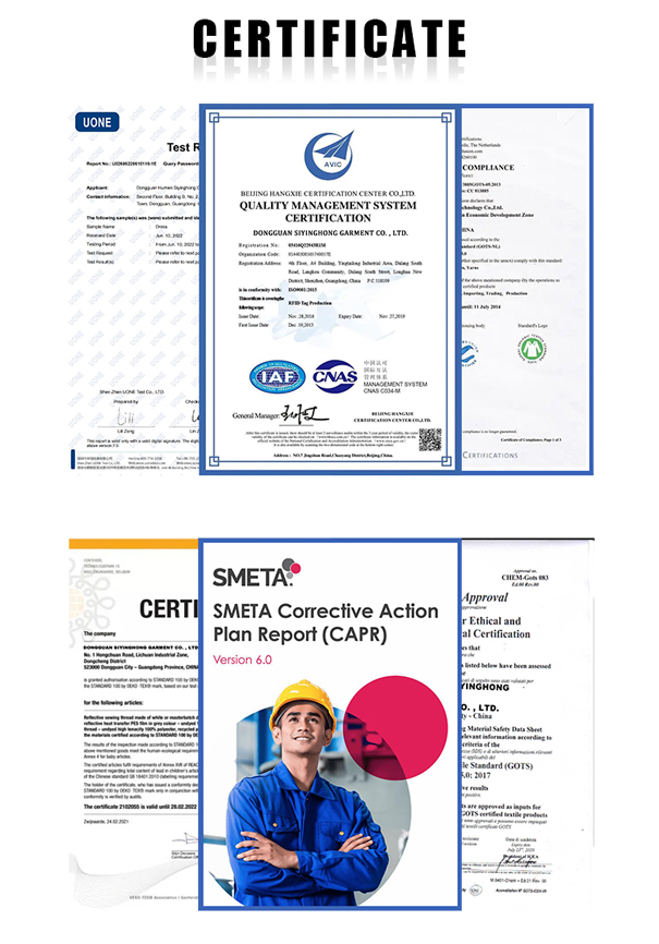 Factory business certifications and safety audit reports