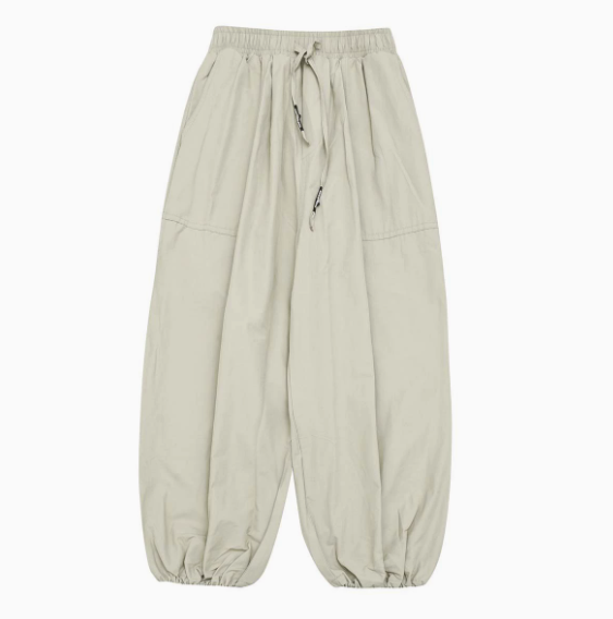 100% Cotton Mens Cargo Pants Japanese-Style Loose Fit Wide-Leg Straight Casual Mid Drawstring Closure Eco-Friendly Trousers