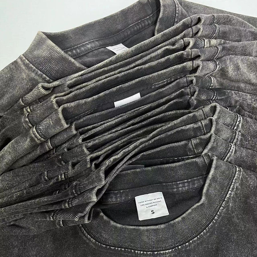 Oversize Tshirt Acid Wash T Shirt Custom Graphic Your Design Logo Plus Size Vintage T-shirt Blank Heavyweight Cotton for Men
