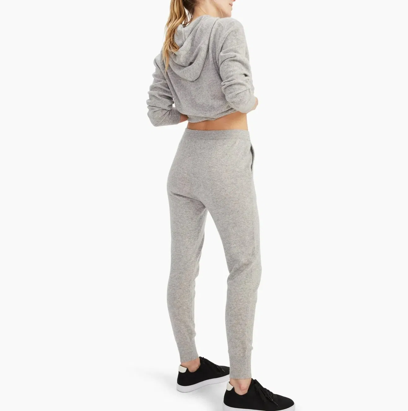 Hot Sale Royal Cashmere Knitted Duty-off Rib Drawstring Jogger Ladies Sweatpants / Track-Pants