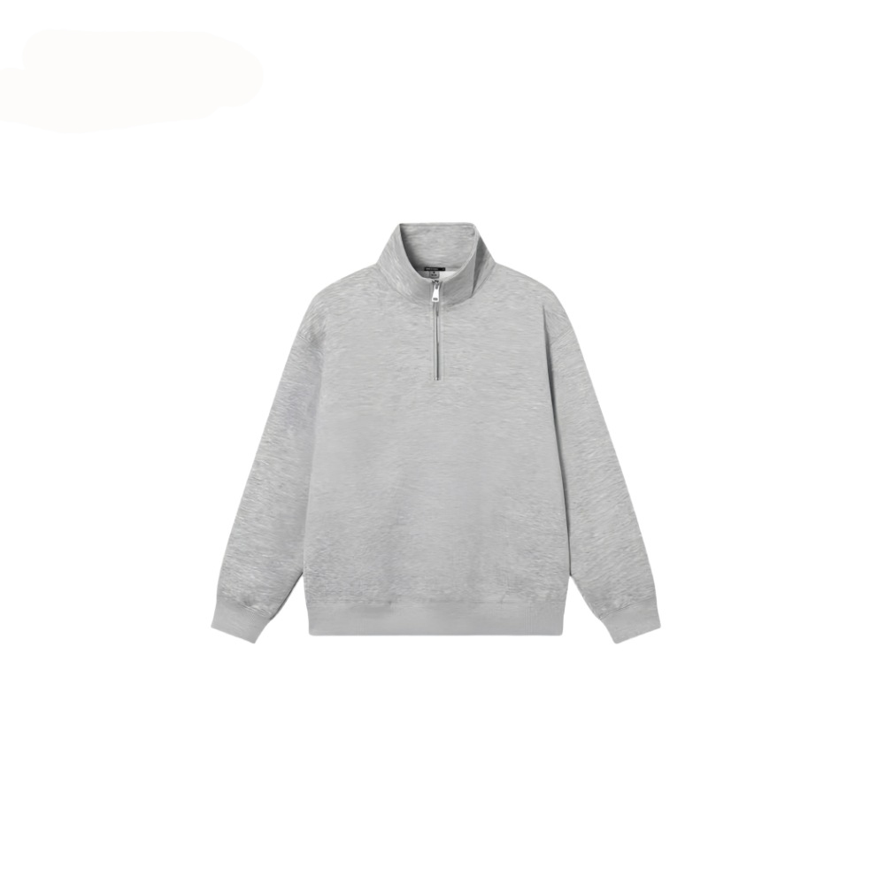 High Quality 500GSM Half Zipper Stand Neck Custom Printing Cotton Mens Sweatshirts