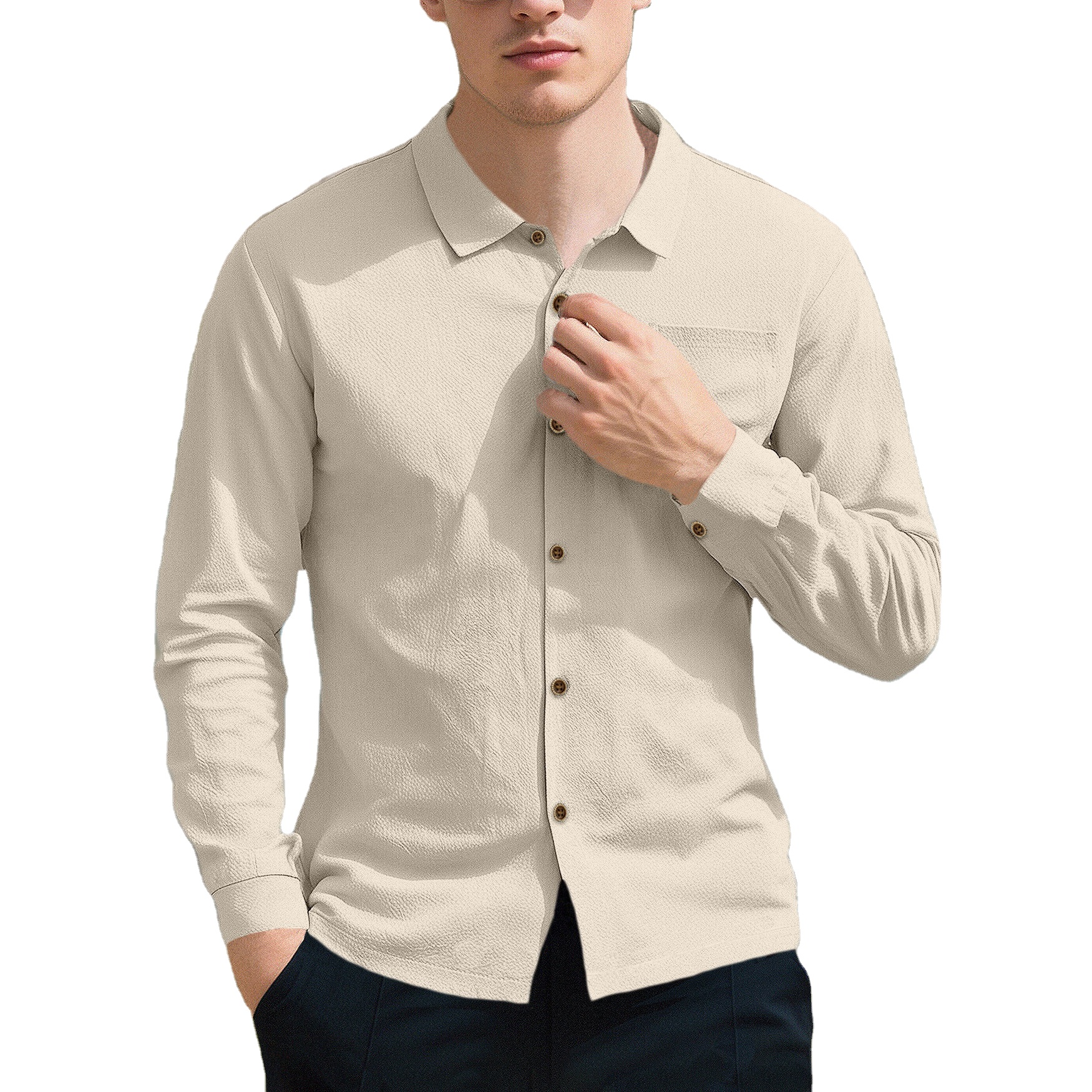 High Quality Men's Shirts Flannel Plaid Long Sleeve Multi Pocket Custom Logo Breathable Casual Vintage Men's Shirts