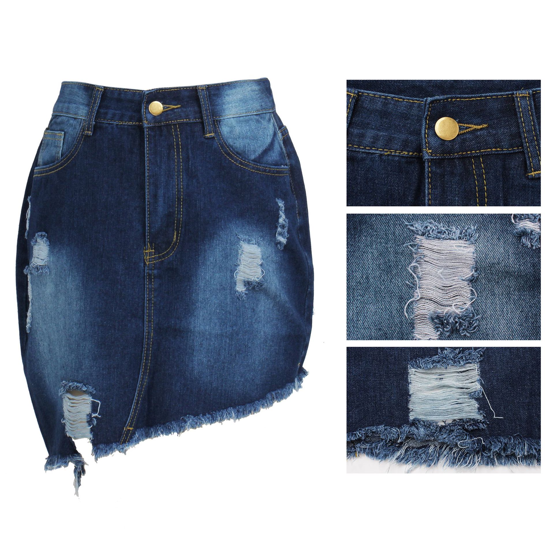 Distressed Denim Skirt Styling