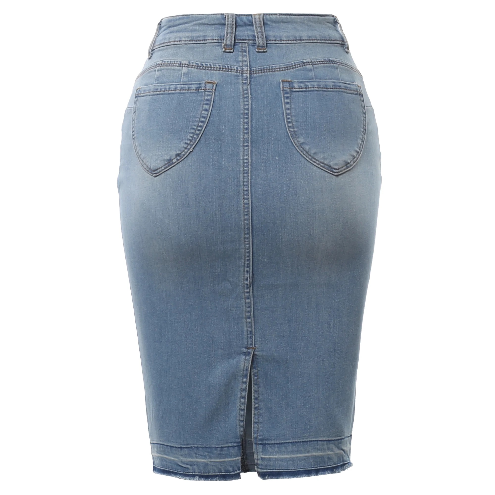 Denim Skirt Back View