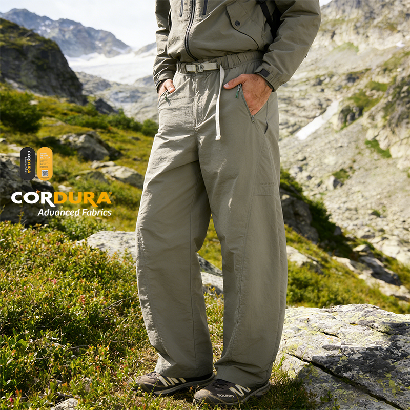 QUICKSHOW Streetwear CORDURA Wide Leg Outdoor Sport Pants Quick Dry Hike Pants Casual Pleated Cargo Scimitar Pants for Man