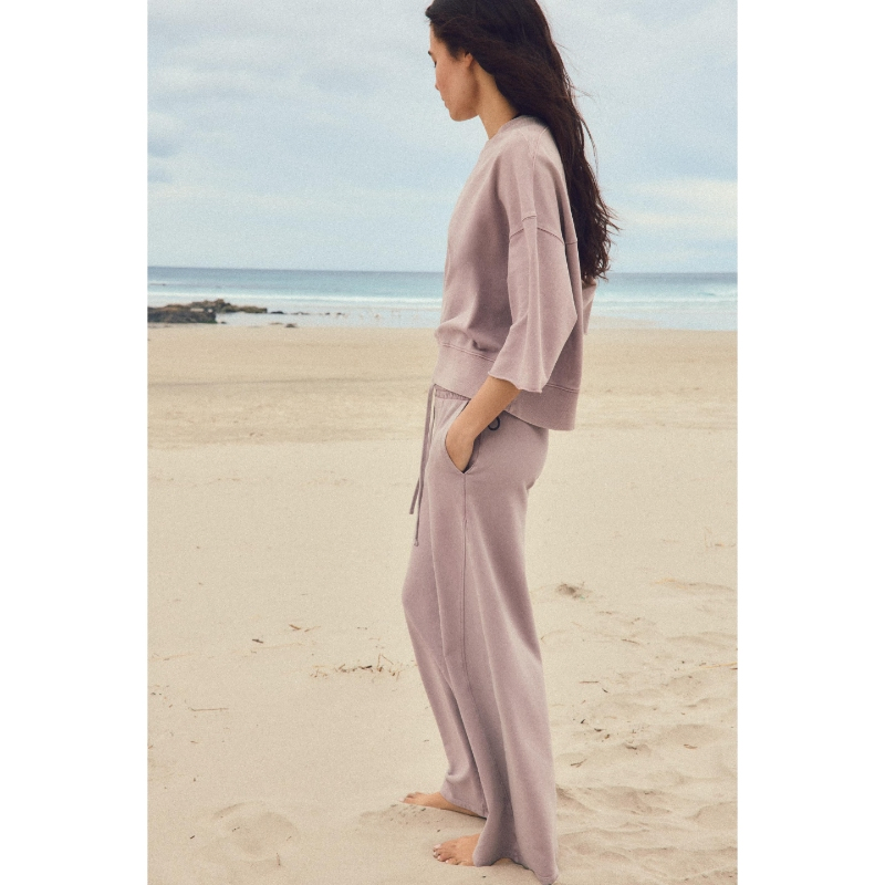 High Quality Fleece Track Pants Home Wear Yoga Pants Womens Straight Leg Terry Fleece Trackpant