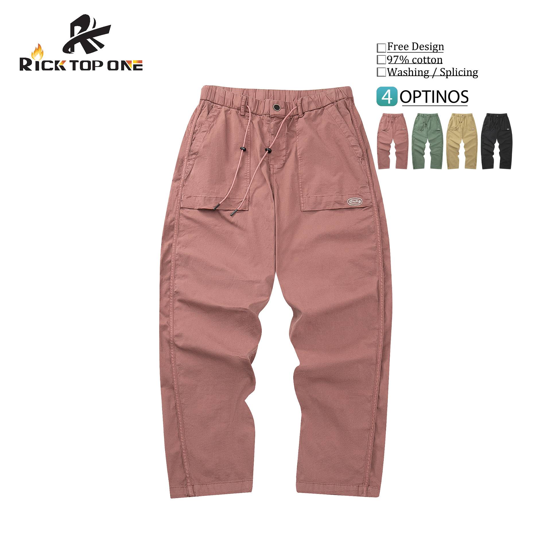 Manufacturer Custom Cargo Pants 190GSM Distressed Woven Gym Wear Retro Casual Flat Men's Loose Sports Overalls Low MOQ