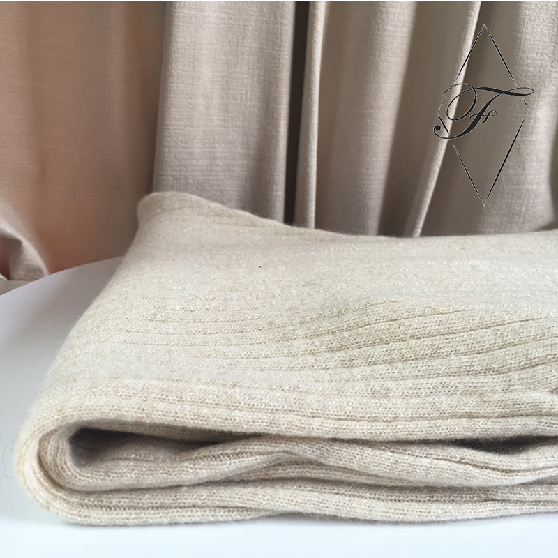 Winter Wide Leggings Ribbed Cashmere Knit Track Pants for Women