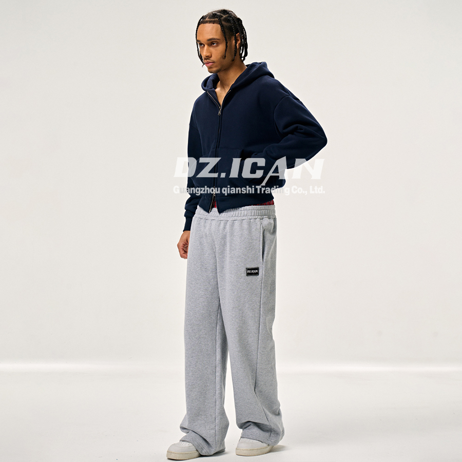 QIANSHI Blank Streetwear Vintage Oversized 100% Cotton Fleece Heavyweight Boxy Zipup Hoodie Cropped Hoodie Men Zip Up Hoodie