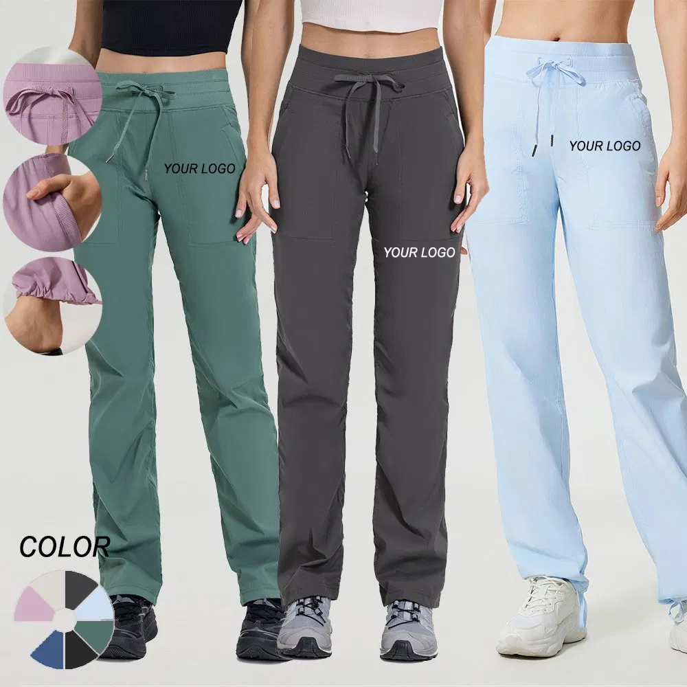 Women Baggy Track Pants Elastic Waist Wide Leg Jogger Sweatpants