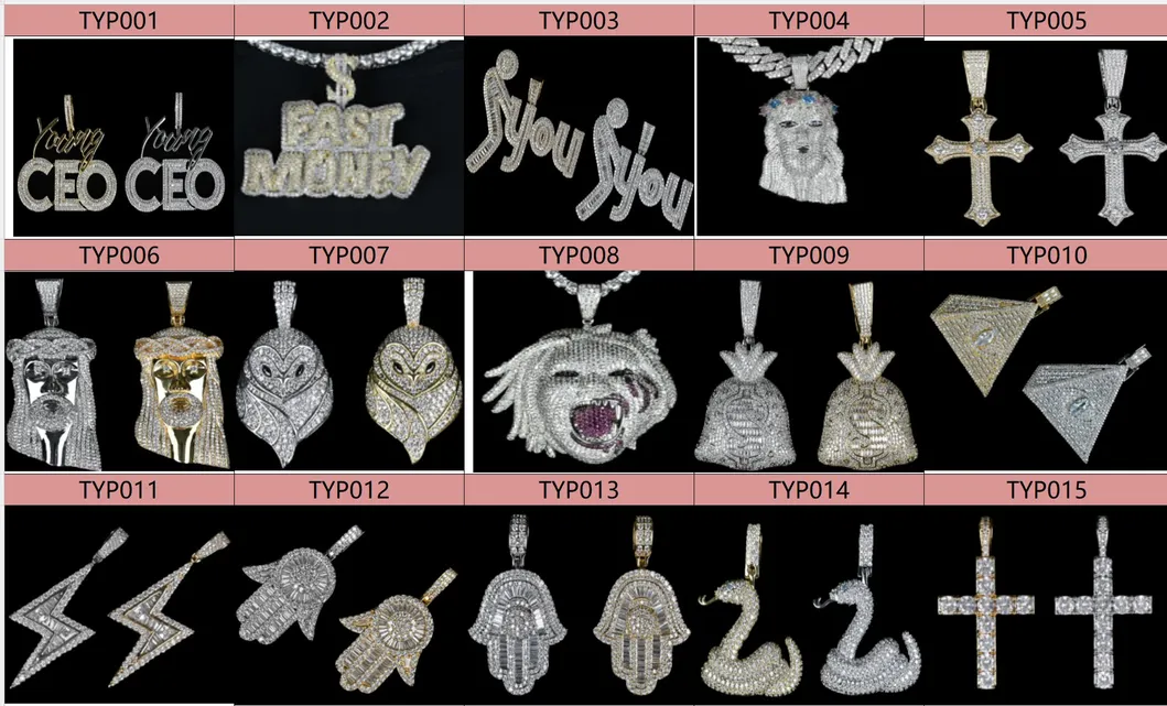 Bulk Snowflake Shape Pendant Necklace CZ Paved Hip Hop Fashion Accessories