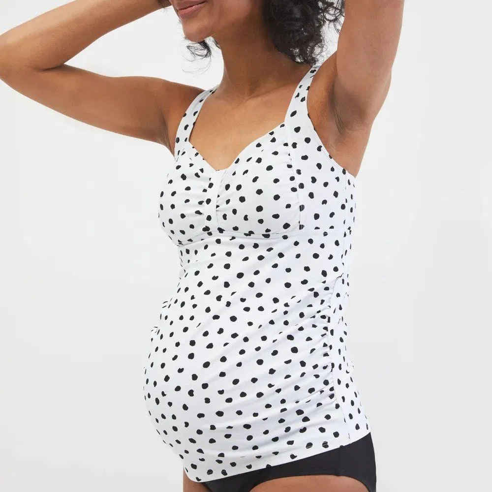 Custom Twist Front Pregnant Swim Dress Upf 50+ Maternity Clothes