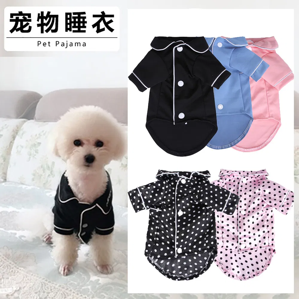 Soft Comfortable Fastener Nightdrees Dog Sleepwear Apparel Pet Clothes