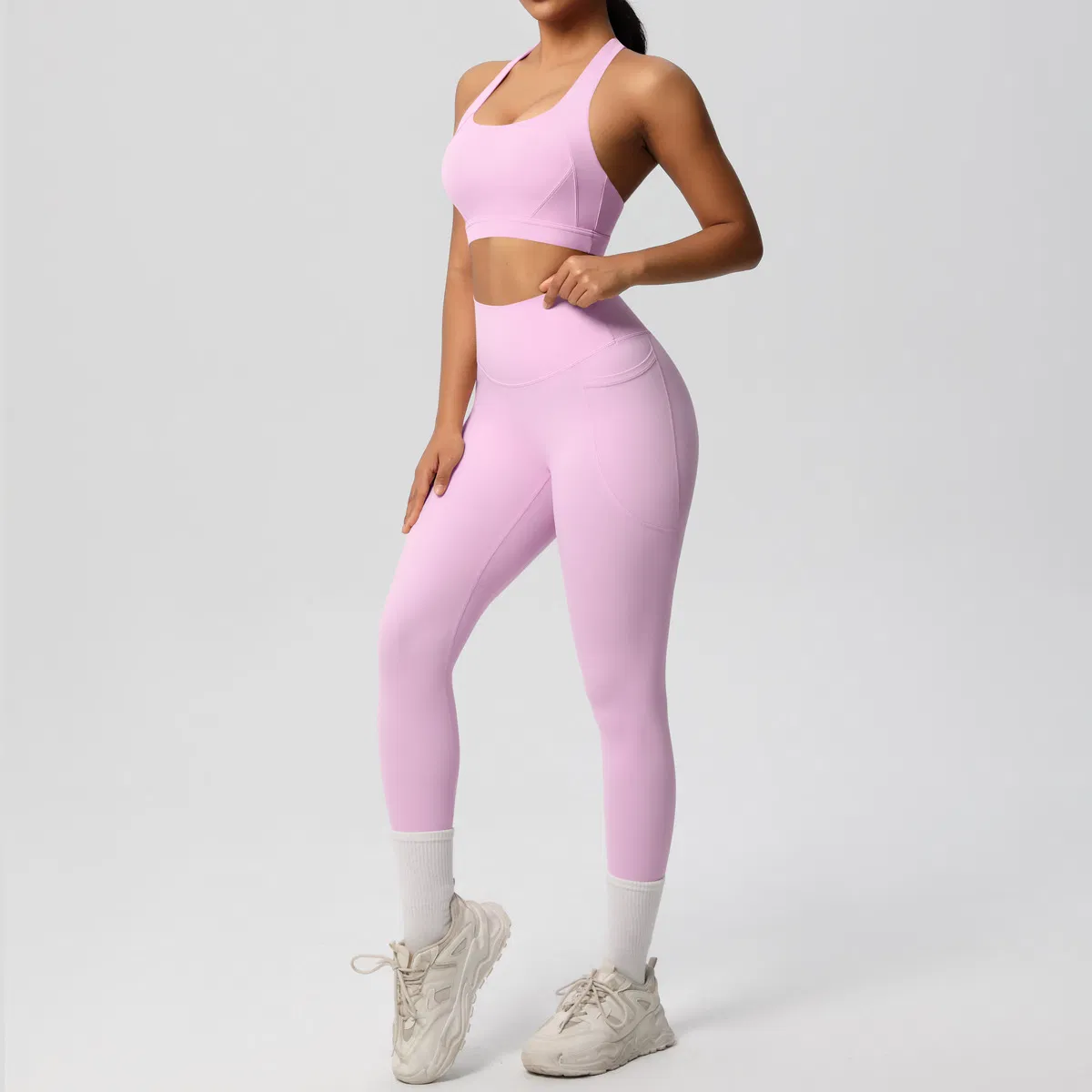 Sportswear Clothing for Women 4 Piece Stretchy Yoga Gym Outfits Biker Shorts Matching Workout Sports Bra Running Jacket Active Athletic Running Apparel Sets