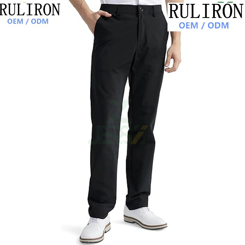 Men's Stretch Golf Quick Dry Lightweight Business Casual Tech Wear Custom Logo Office Travel Outdoor 100% Cotton Plain Dyed Pants