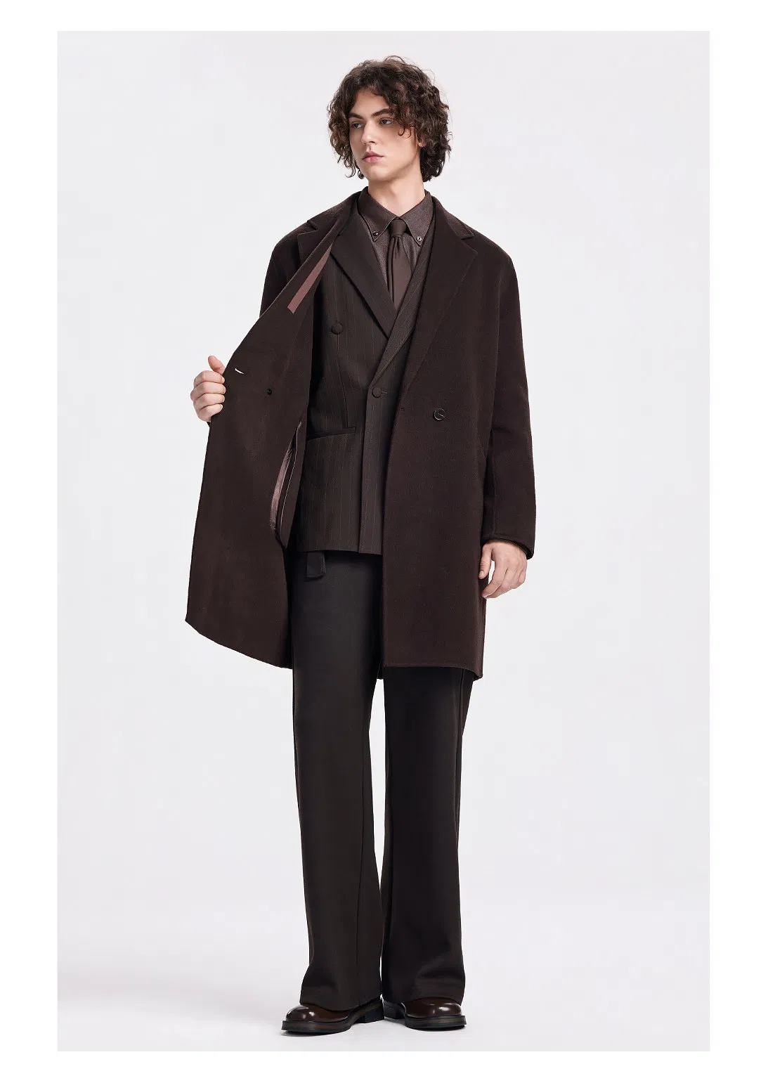 Manufacturer Wholesale High-End Regular Fit Double Breast Formal Men's Double Face Wool Coat for Winter Wear