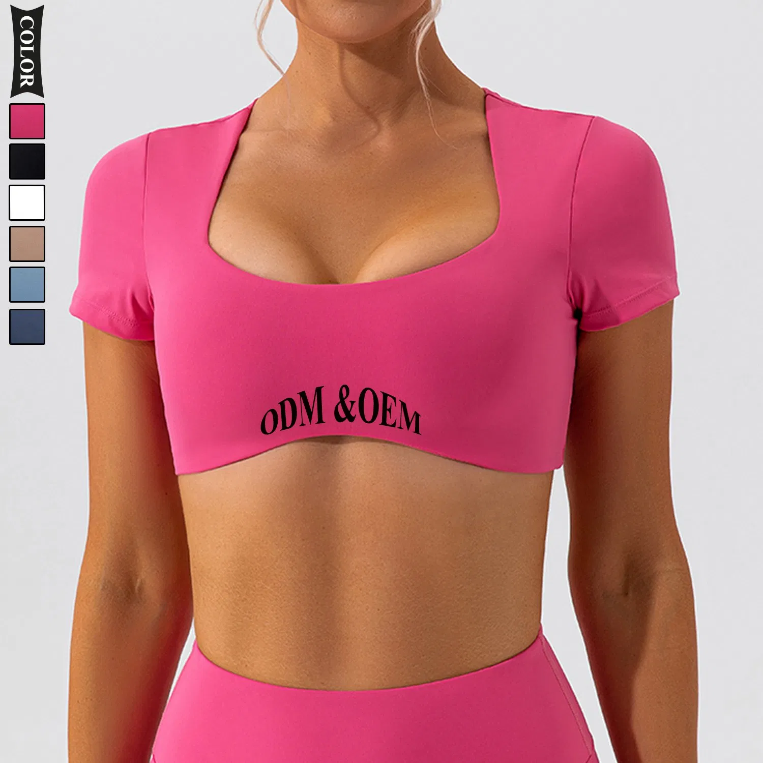 Casual Women Short-Sleeve Sports Clothes Yoga Fitness Crop Top Gym Workout Wear