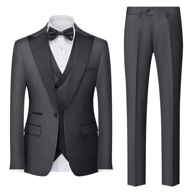 Elegant Black Tie Optional Single Breasted Notched Lapel Men's Formal Evening Wear for Galas Men's Dress
