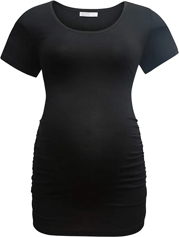 Maternity Classic Side Ruched Tee Front