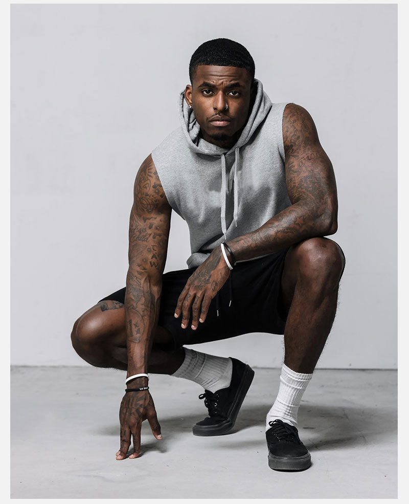 Sports Hooded Vest Men Brothers Casual Fitness Vest Running Training Clothing Fitness Gym Wear for Man