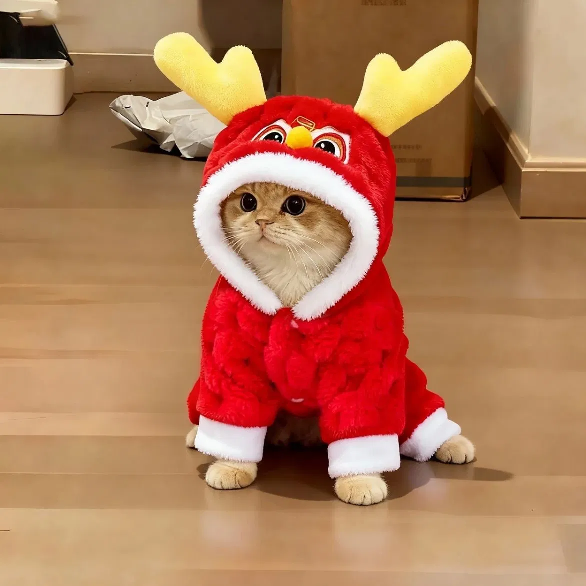 New Year Festive Dragon Costume Pet Clothes, Teddy, Small Dog Clothes, Winter Warm Tang Suit.