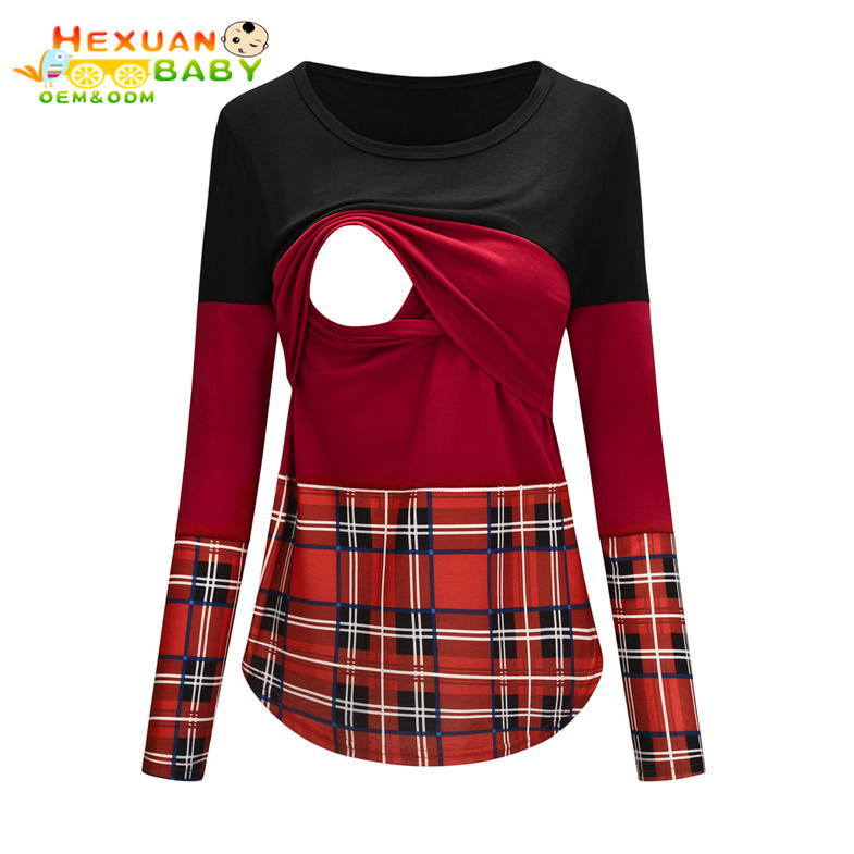 2025 Women Pregnancy Clothes Maternity Clothing Cotton Round Neck Long Sleeve Maternity Dress for Promotional Maternity