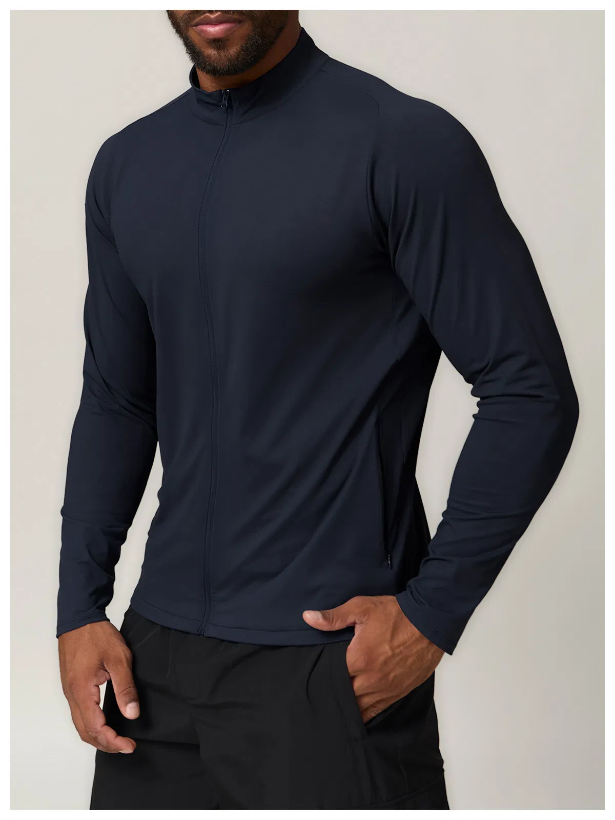 Men's Plus Size Sports Sweatshirts Jogging Jacket Top Anti-UV Quick Dry Zipper Polyester Fitness Wear Clothes