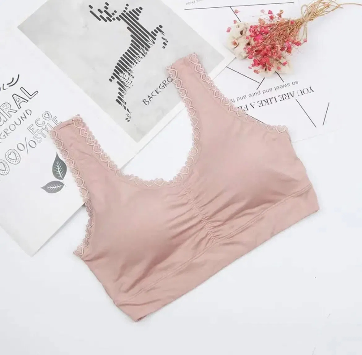 Plus Size Cotton Tank Top with Removable Pads, Lace Trim Camisole with Built-in Bra for Women, Comfortable Wireless Sleepwear Loungewear