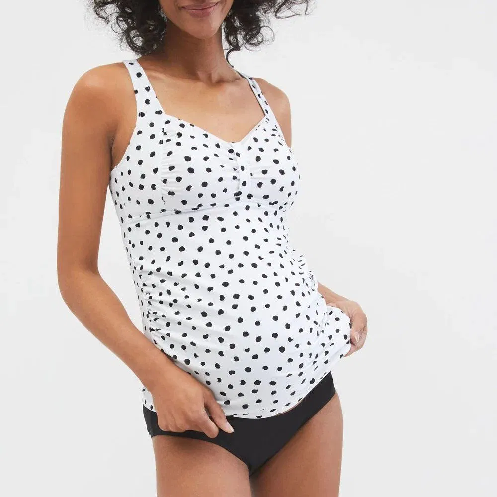 Custom Twist Front Pregnant Swim Dress Upf 50+ Maternity Clothes