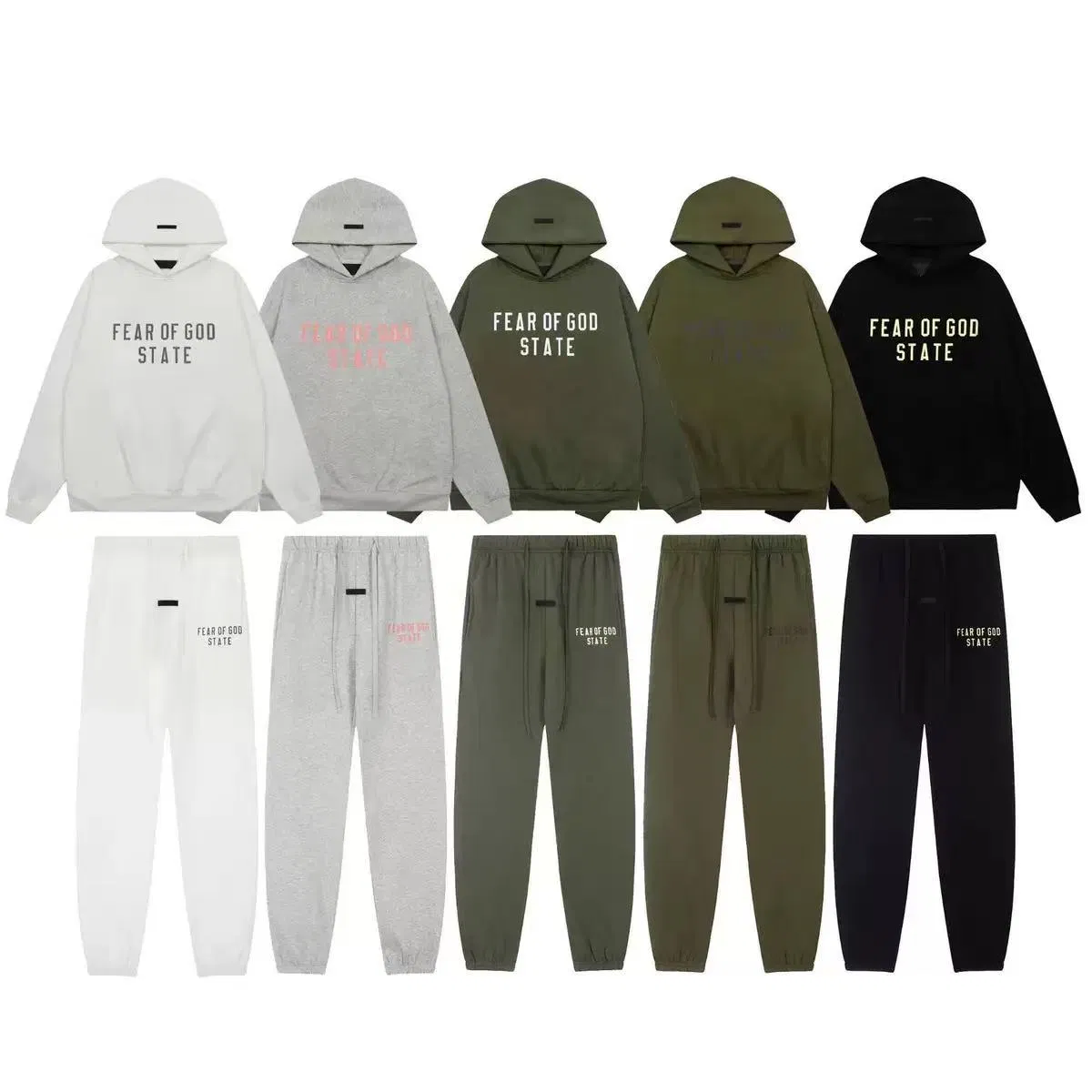 Wholesale Fear of God Essentials Fashion Hip Hop Streetwear Clothes Brand Red Hoodie Sweatshirt