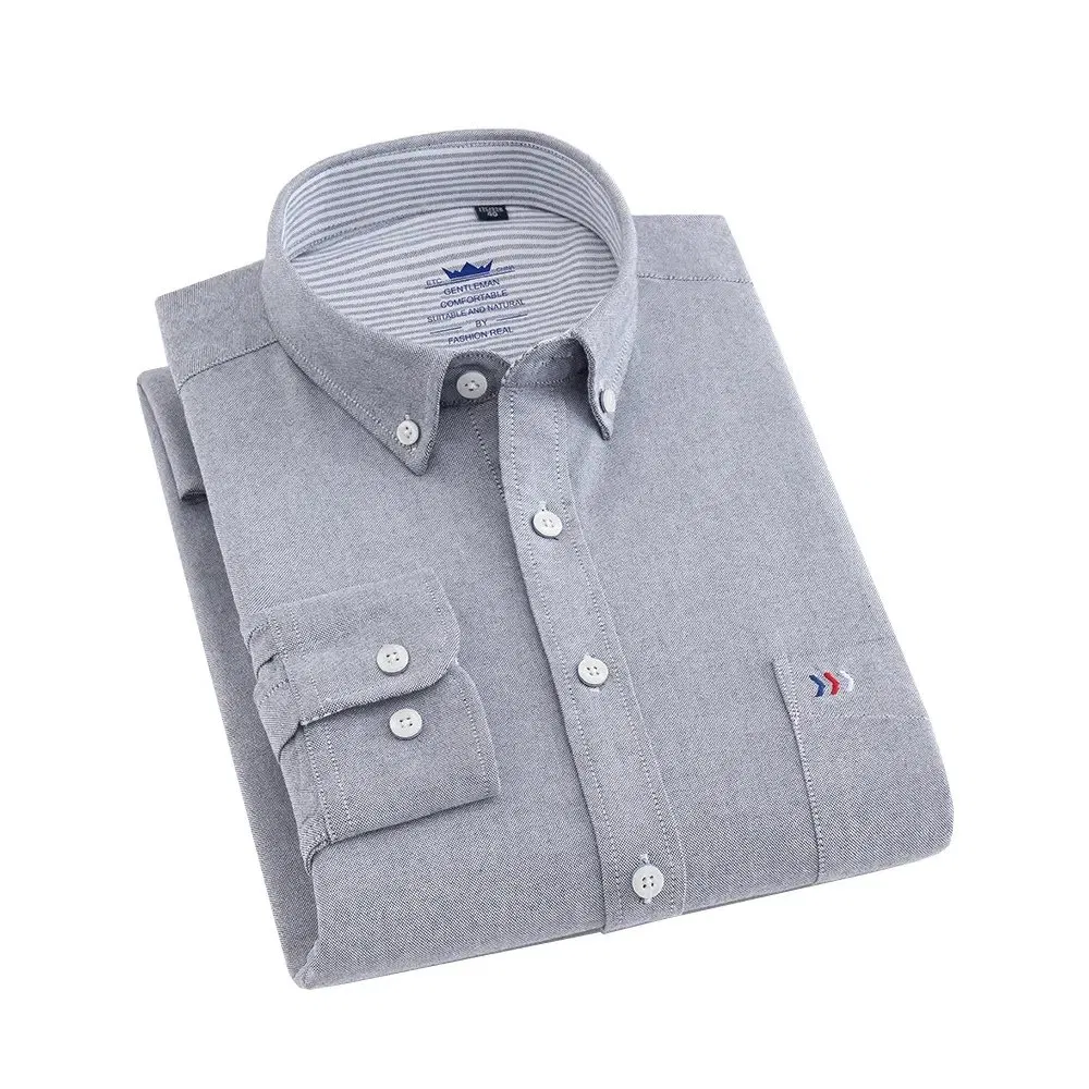 Wholesale Guangzhou Men's Oxford Breathable Cotton Long Sleeves Clothing Plus Size