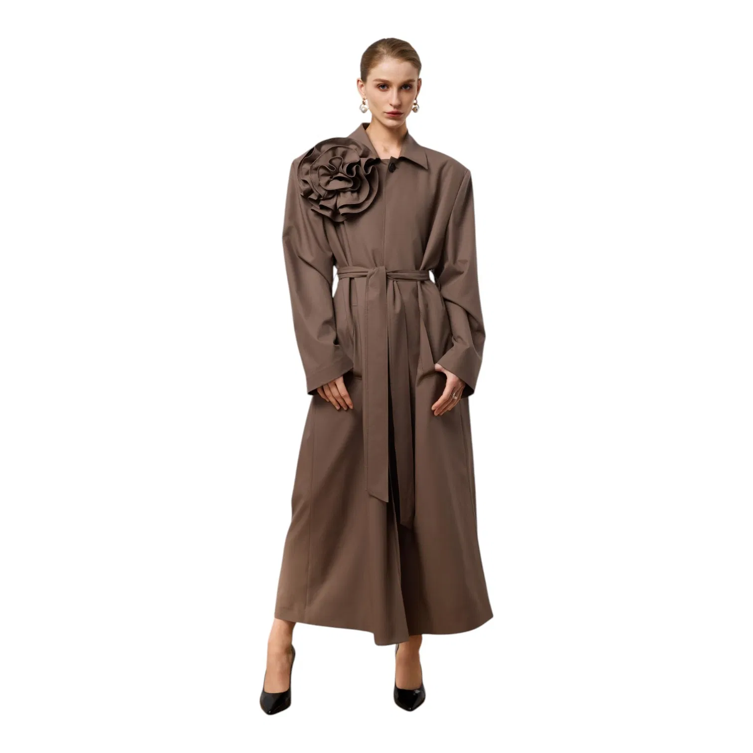 Cocoon Style Soft Taupe for Professional and Casual Business Wear Custom Women Overcoat