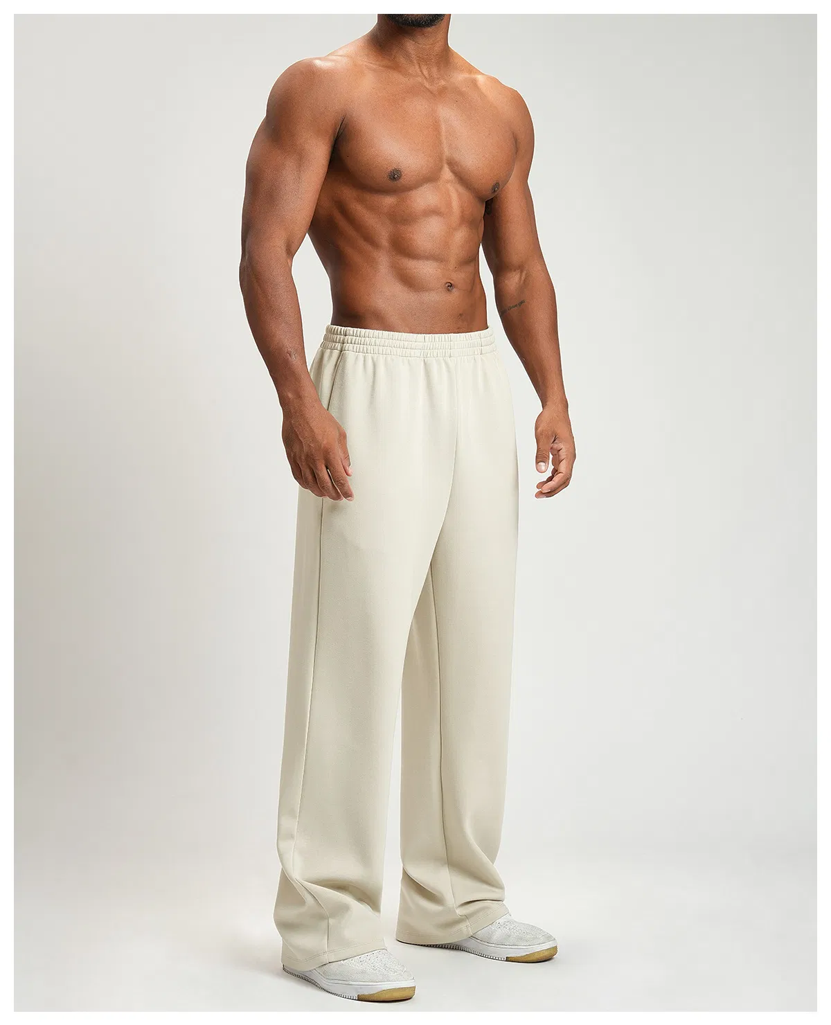 Custom Logos Men's Solid Color Stretch Drawstring Fit Slim Casual Leggings Breathable Eco-Friendly Training Fitness Sports Wear