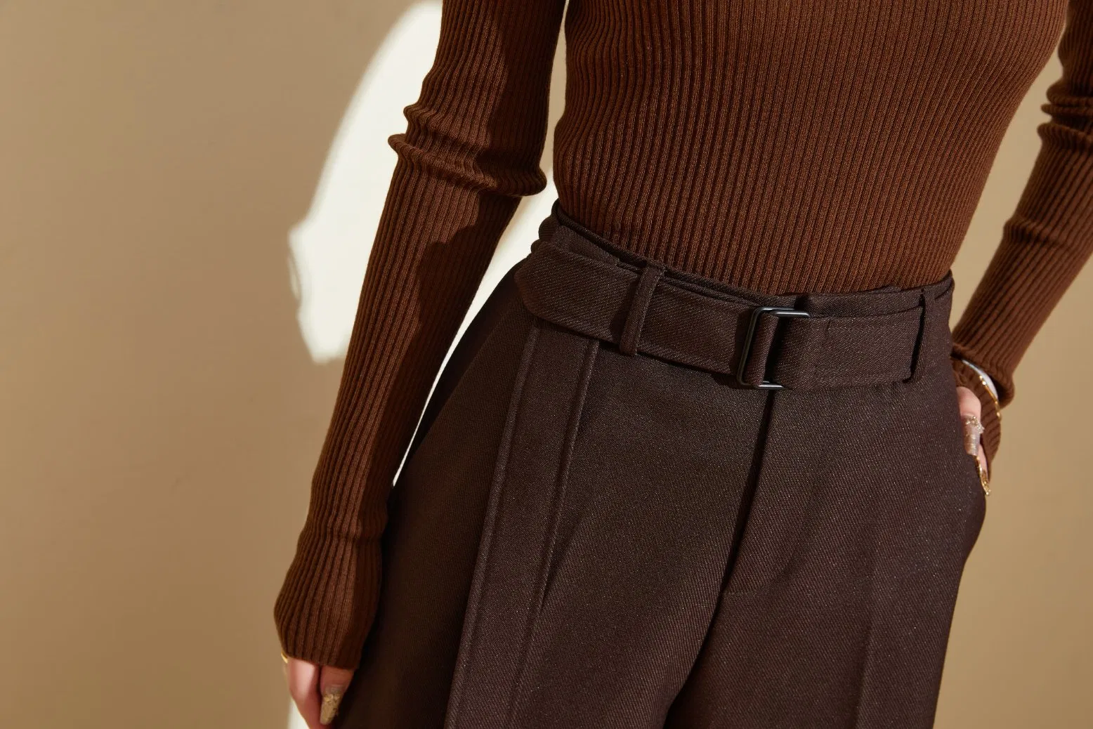 Casual Thickened Wide-Leg Trousers - Women's Office Wear