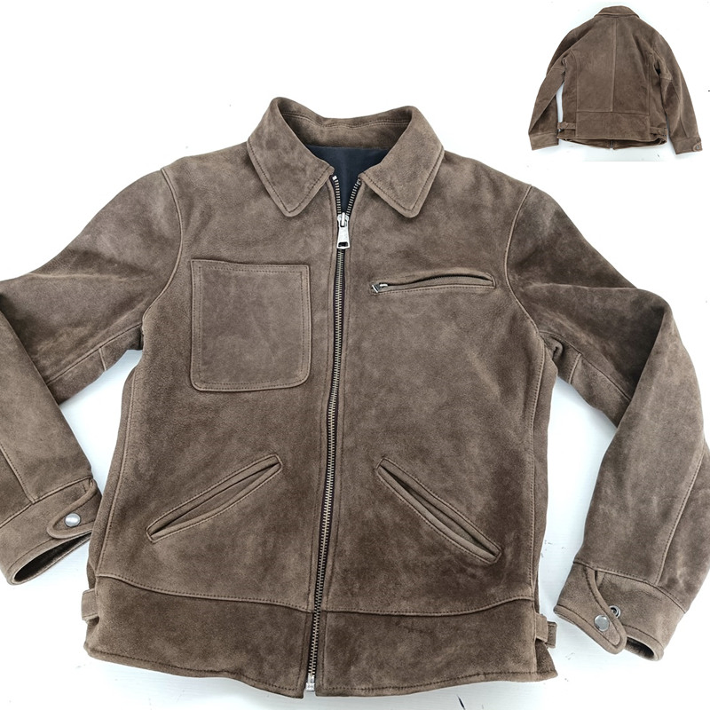 Genuine Leather Trench Coat Padded Jackets Winter Faux Suede Clothing