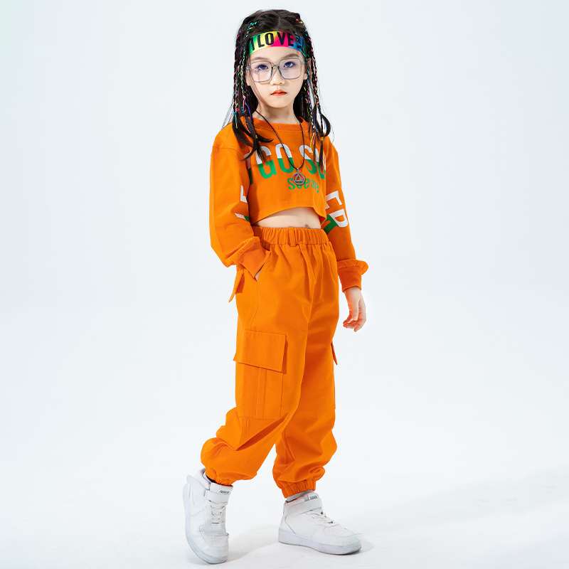 Girls' Jazz Costume Children's Fashion Fashion Dress Girls' Beautiful Clothes Girls' High-Waisted Hip Hop Suit