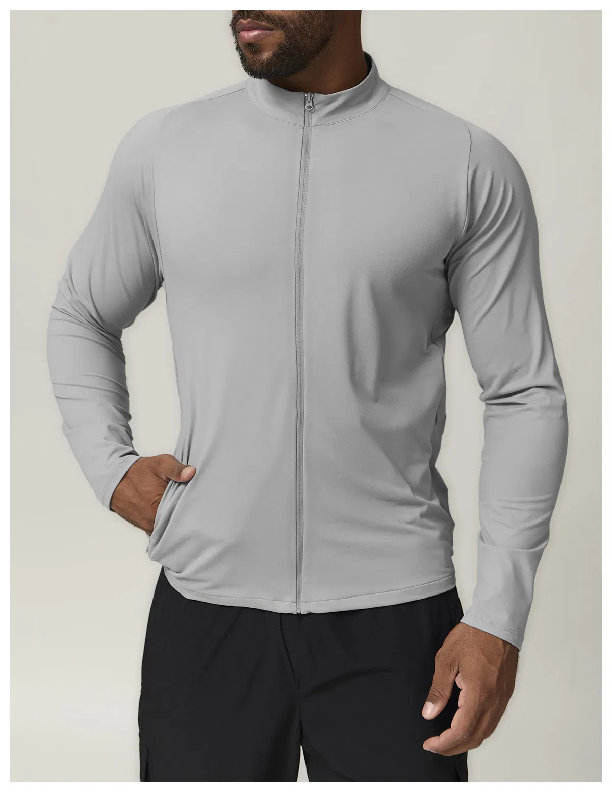 Men's Plus Size Sports Sweatshirts Jogging Jacket Top Anti-UV Quick Dry Zipper Polyester Fitness Wear Clothes