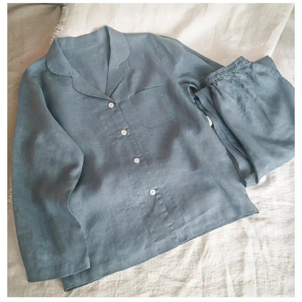 Woman Lounge Wear Bamboo Pyjamas Clothes Custom Organic Linen Modal Loungewear