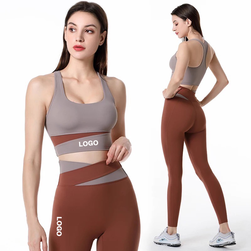 Hot Sexy 2/3 PCS Patchwork Workout Outfits Ropa De Yoga Set, Cute Gym Bra + Biker Shorts + Athletic Leggings Streetwear Fitness Gym Clothes for Sports Girls