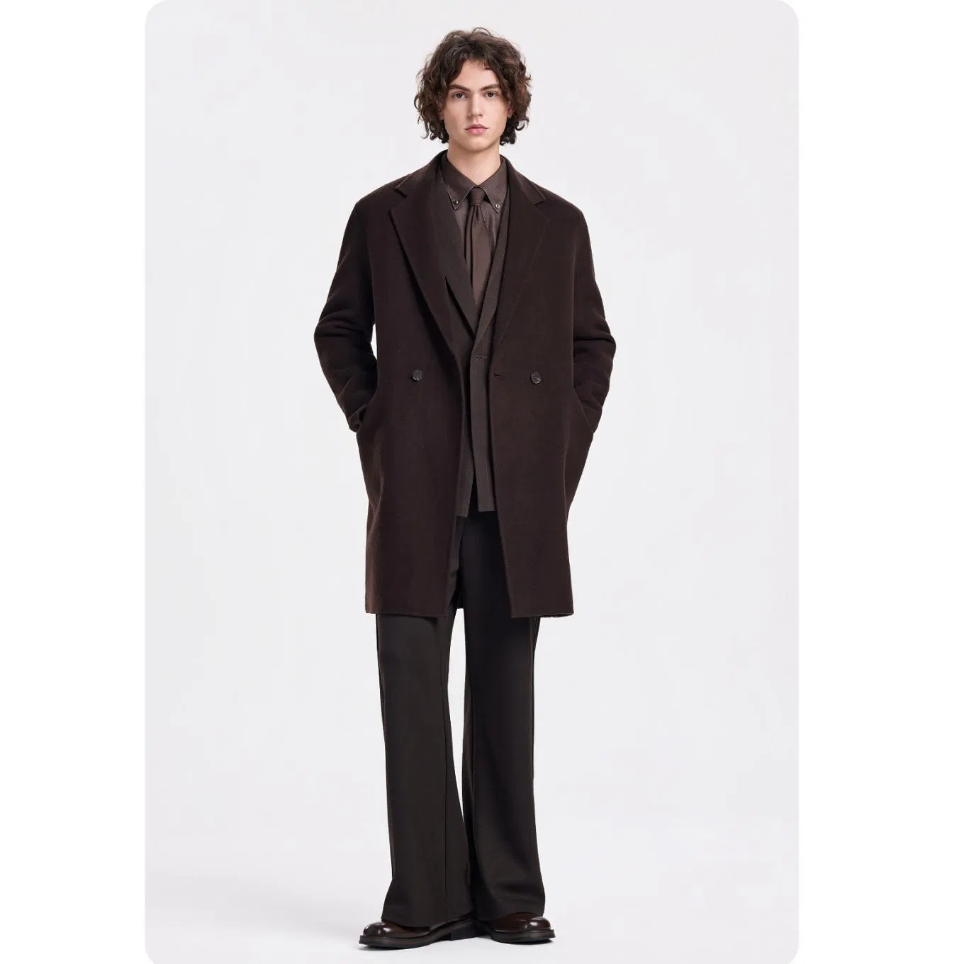 Manufacturer Wholesale High-End Regular Fit Double Breast Formal Men's Double Face Wool Coat for Winter Wear