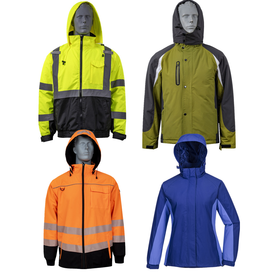 Men's Polar Fleece Softshell Hiking Outerwear Waterproof Rain Windbreaker Windproof Winter Outdoor Workwear Safety Hi Vis Viz High Visibility Reflective Jacket