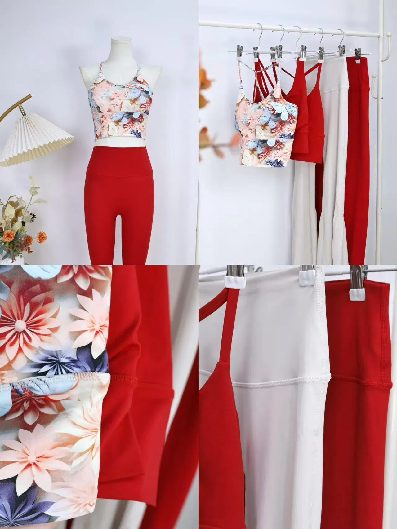 Contrast Color Yoga Casual Fashion Splicing Women's Suit Seamless Ombre Yoga Legging Fitness Yoga Suit Tracksuits Yoga Gym Legging Wear