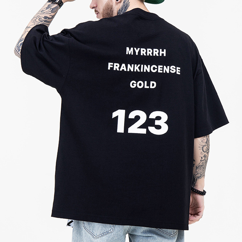 95% Cotton 5% Spandex Summer Men Fashion 3D Puff Print Round Neck Short Sleeve Unisex High Quality Loose Street Wear