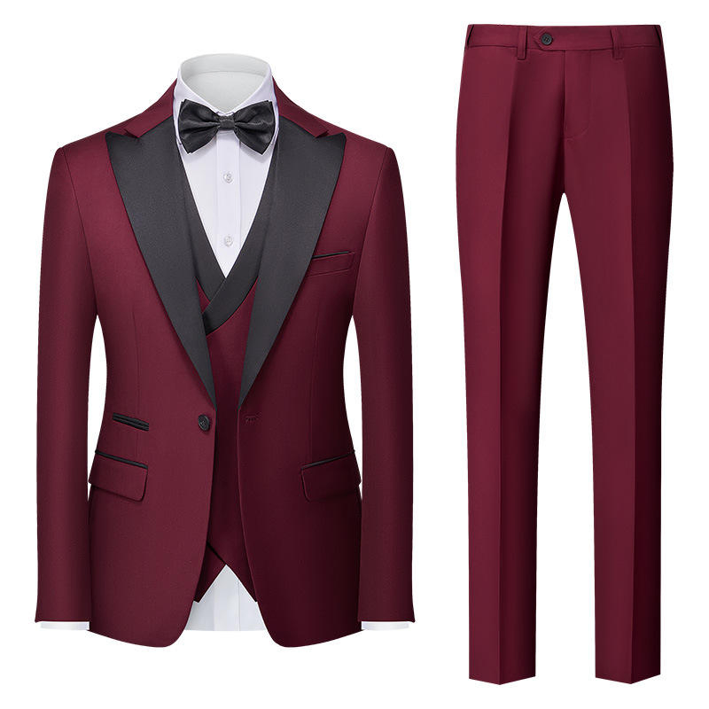 Elegant Black Tie Optional Single Breasted Notched Lapel Men's Formal Evening Wear for Galas Men's Dress