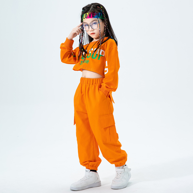 Girls' Jazz Costume Children's Fashion Fashion Dress Girls' Beautiful Clothes Girls' High-Waisted Hip Hop Suit
