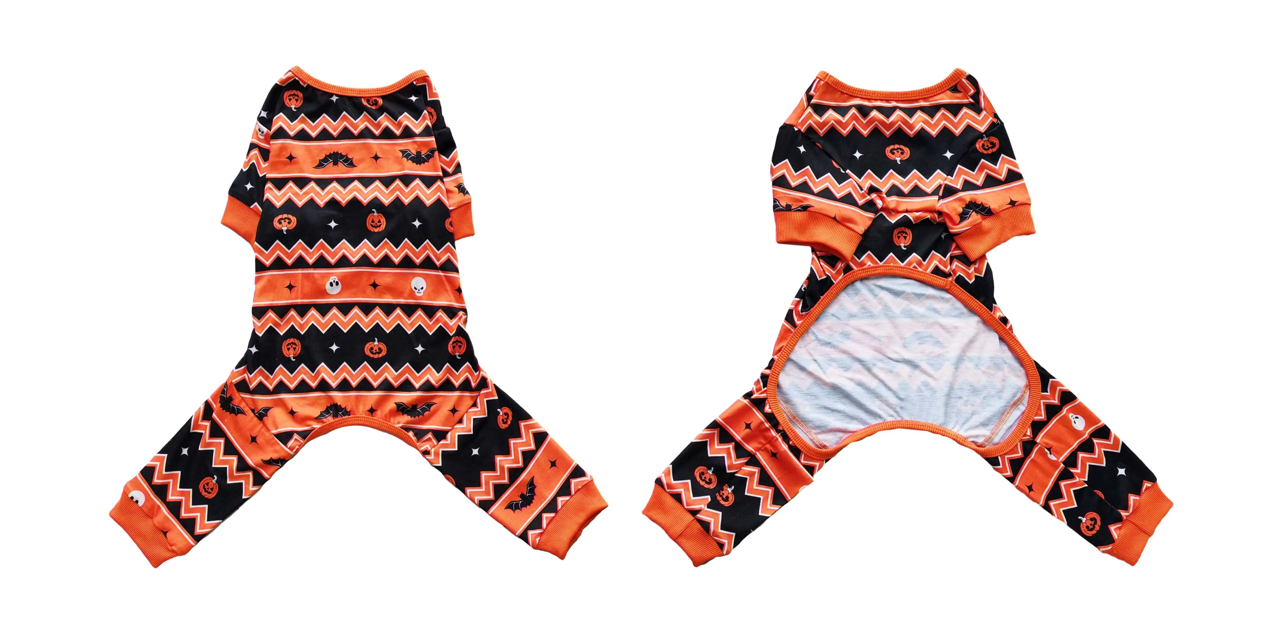 Halloween Saints Pumpkin Jumpsuit Dog Jersey Sleepwear Pet Pajamas Apparel